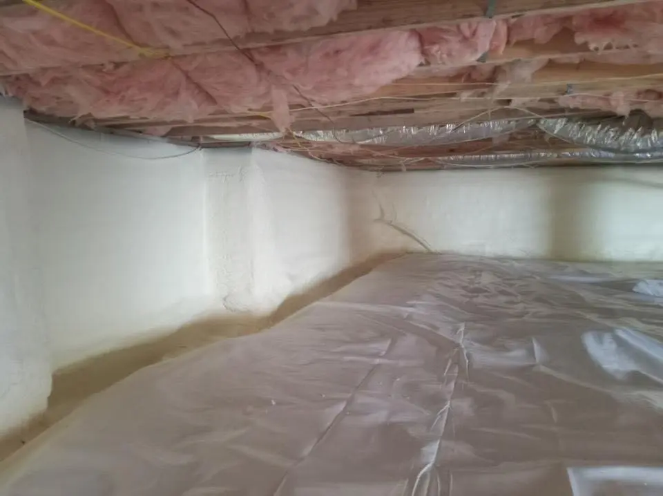 Crawl space encapsulation with closed-cell spray foam for Spray Foam Roofing in Prospect Heights